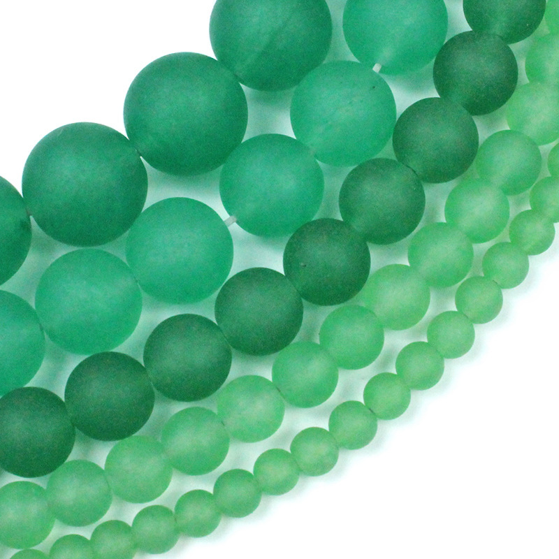 Matte Green Aventurine Round Healing Stone Full Strand Loose Natural Gem Bead for DIY Bracelet Necklace Jewelry Making 4/6/8/10/12mm
