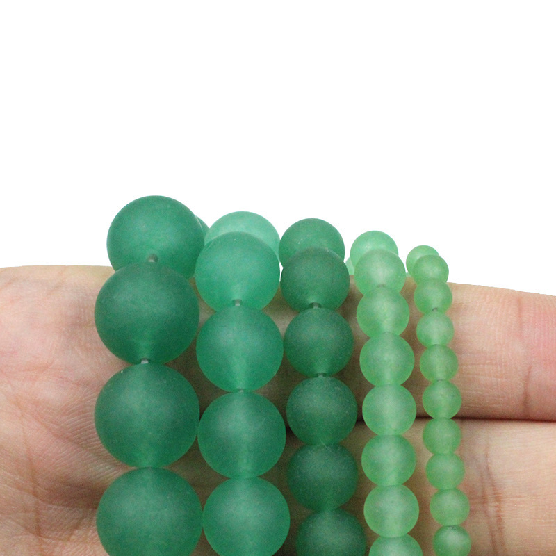 Matte Green Aventurine Round Healing Stone Full Strand Loose Natural Gem Bead for DIY Bracelet Necklace Jewelry Making 4/6/8/10/12mm