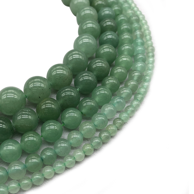 Loose Green Aventurine Round Healing Stone Full Strand Gem Bead for DIY Bracelet Necklace Jewelry Making 4/6/8/10/12mm