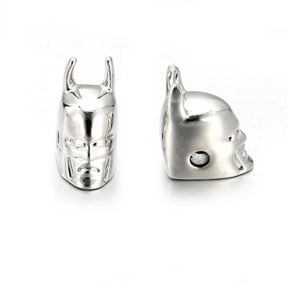 Batman Helmet Space Beads for Jewelry DIY Bracelet Making Fashion Metal Brass Micro Pave Crystal Geometry Metal Accessories