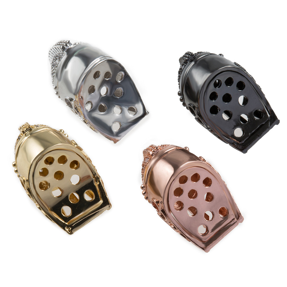 CZ Rhinestone Knight Helmet Space Beads for Jewelry DIY Bracelet Making Fashion Metal Brass Micro Pave Crystal Geometry Metal Accessories