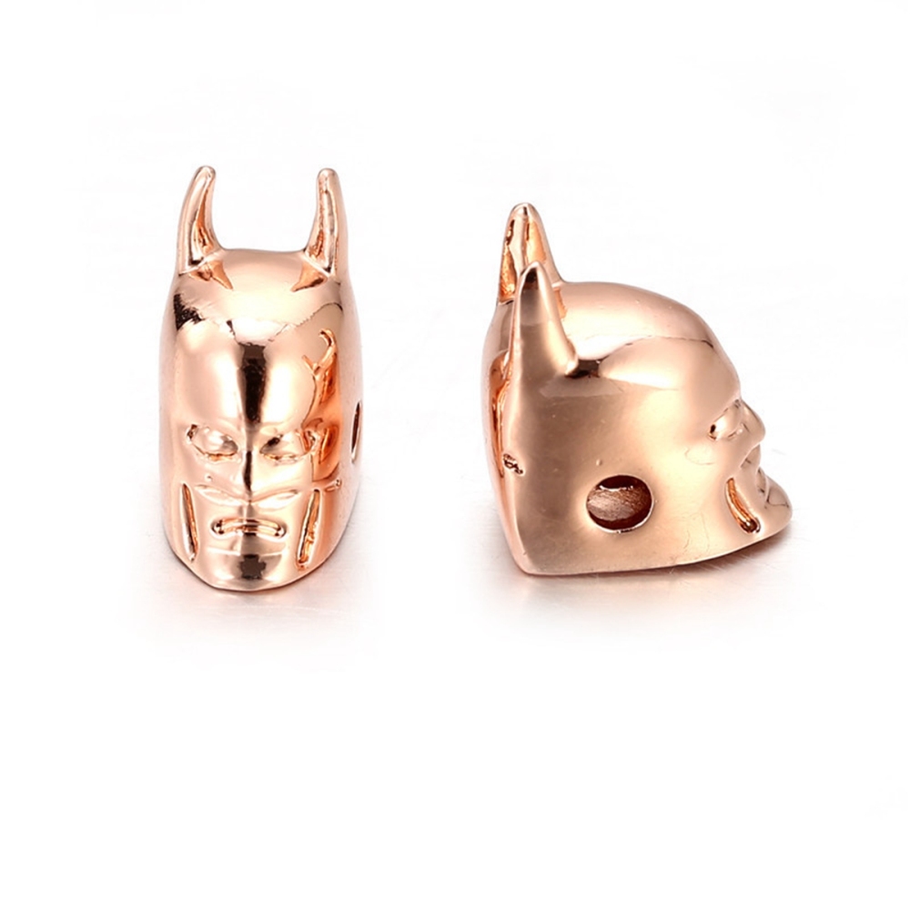 Batman Helmet Space Beads for Jewelry DIY Bracelet Making Fashion Metal Brass Micro Pave Crystal Geometry Metal Accessories