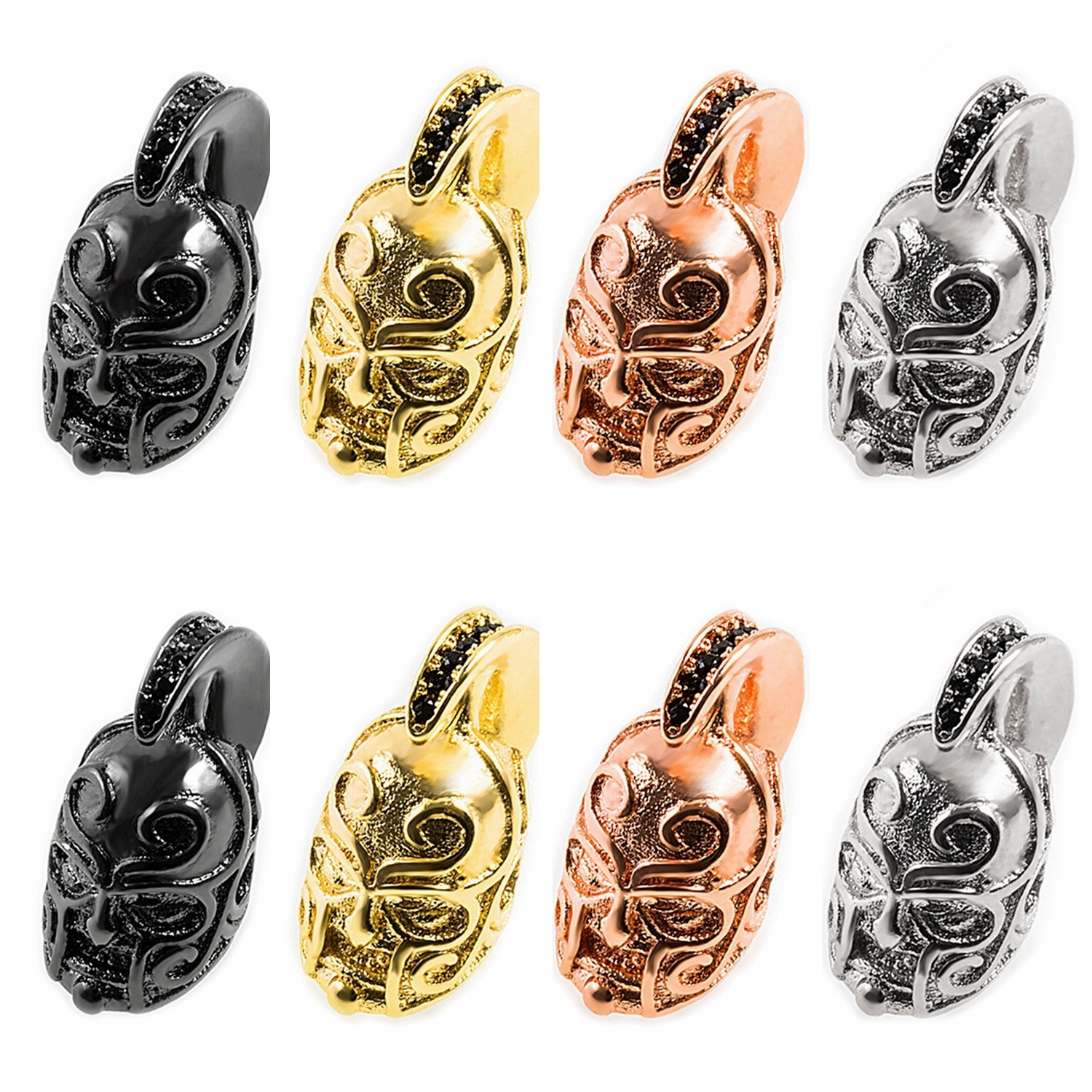 CZ Rhinestone Knight Helmet Space Beads for Jewelry DIY Bracelet Making Fashion Metal Brass Micro Pave Crystal Geometry Metal Accessories