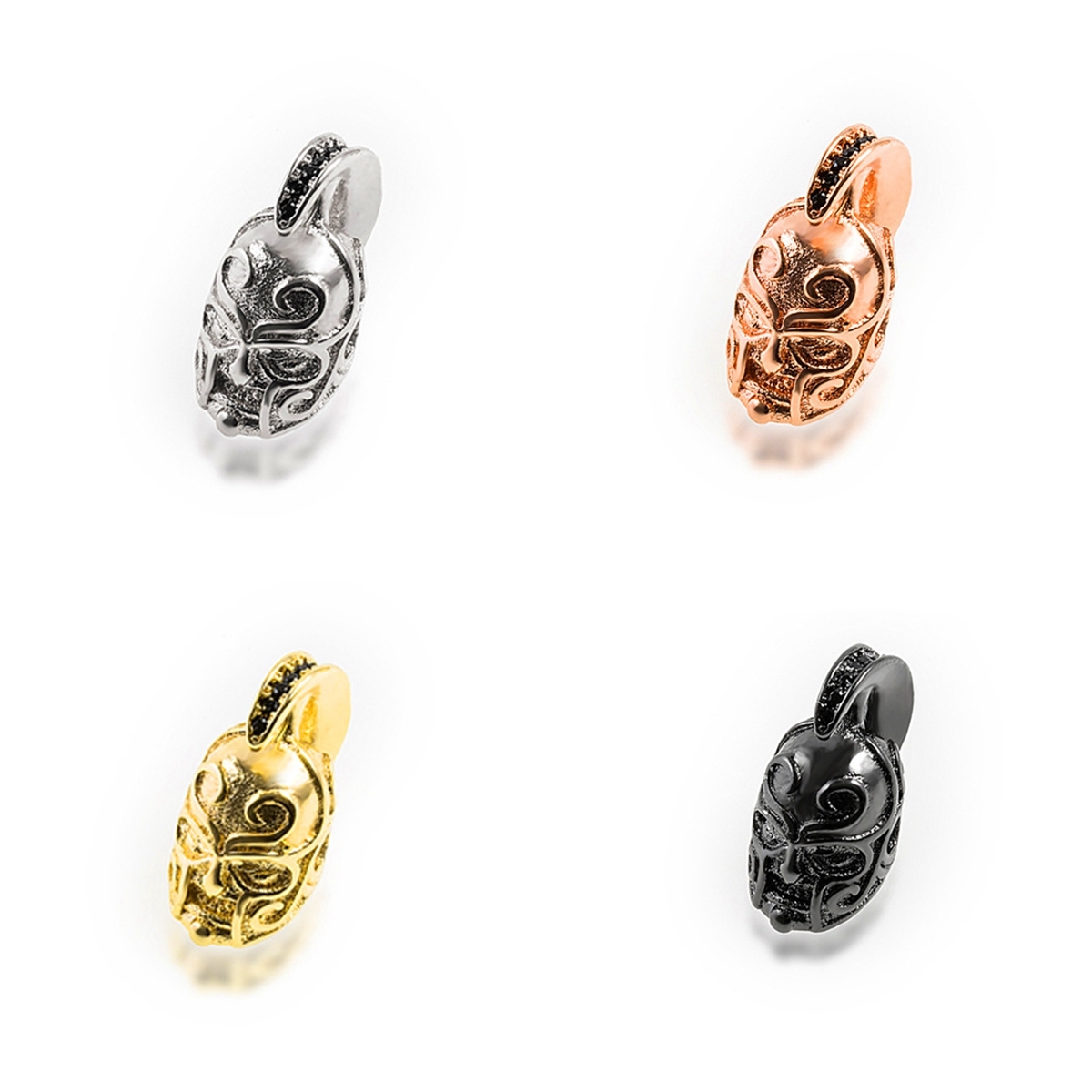 CZ Rhinestone Knight Helmet Space Beads for Jewelry DIY Bracelet Making Fashion Metal Brass Micro Pave Crystal Geometry Metal Accessories