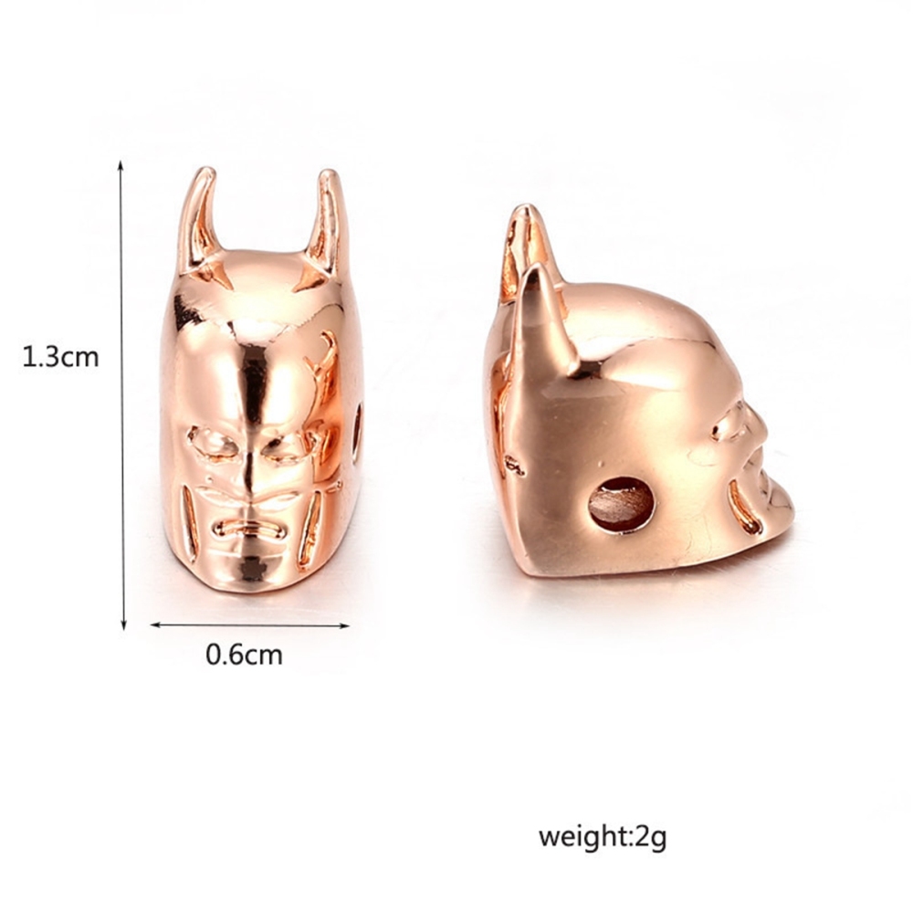 Batman Helmet Space Beads for Jewelry DIY Bracelet Making Fashion Metal Brass Micro Pave Crystal Geometry Metal Accessories