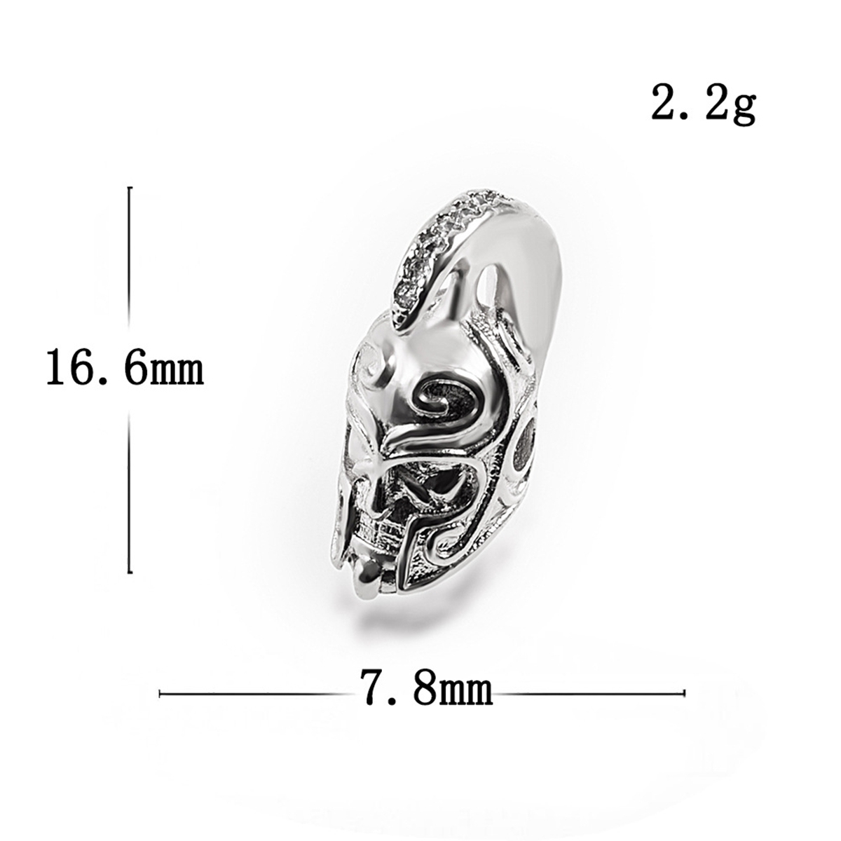 CZ Rhinestone Knight Helmet Space Beads for Jewelry DIY Bracelet Making Fashion Metal Brass Micro Pave Crystal Geometry Metal Accessories