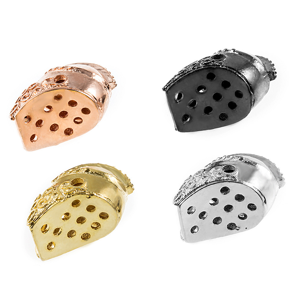 CZ Rhinestone Knight Helmet Space Beads for Jewelry DIY Bracelet Making Fashion Metal Brass Micro Pave Crystal Geometry Metal Accessories