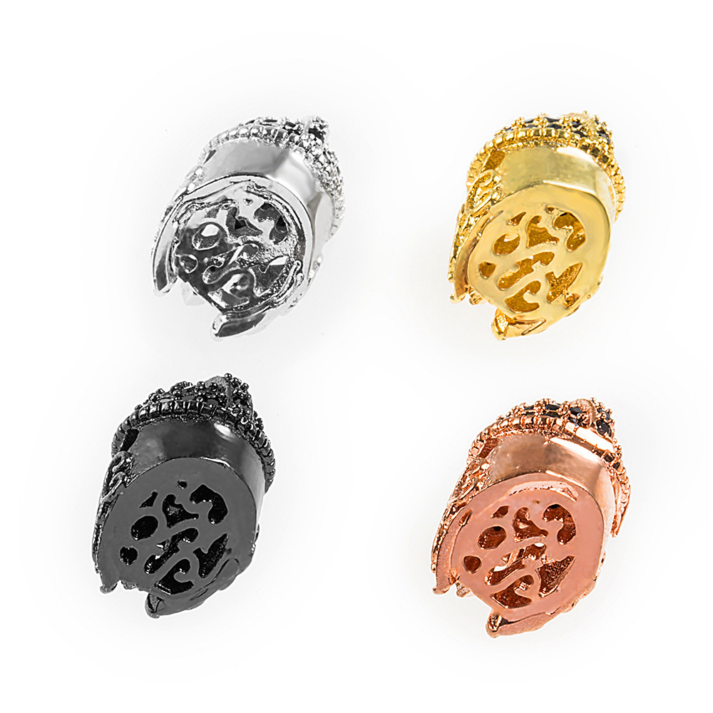 CZ Rhinestone Knight Helmet Space Beads for Jewelry DIY Bracelet Making Fashion Metal Brass Micro Pave Crystal Geometry Metal Accessories