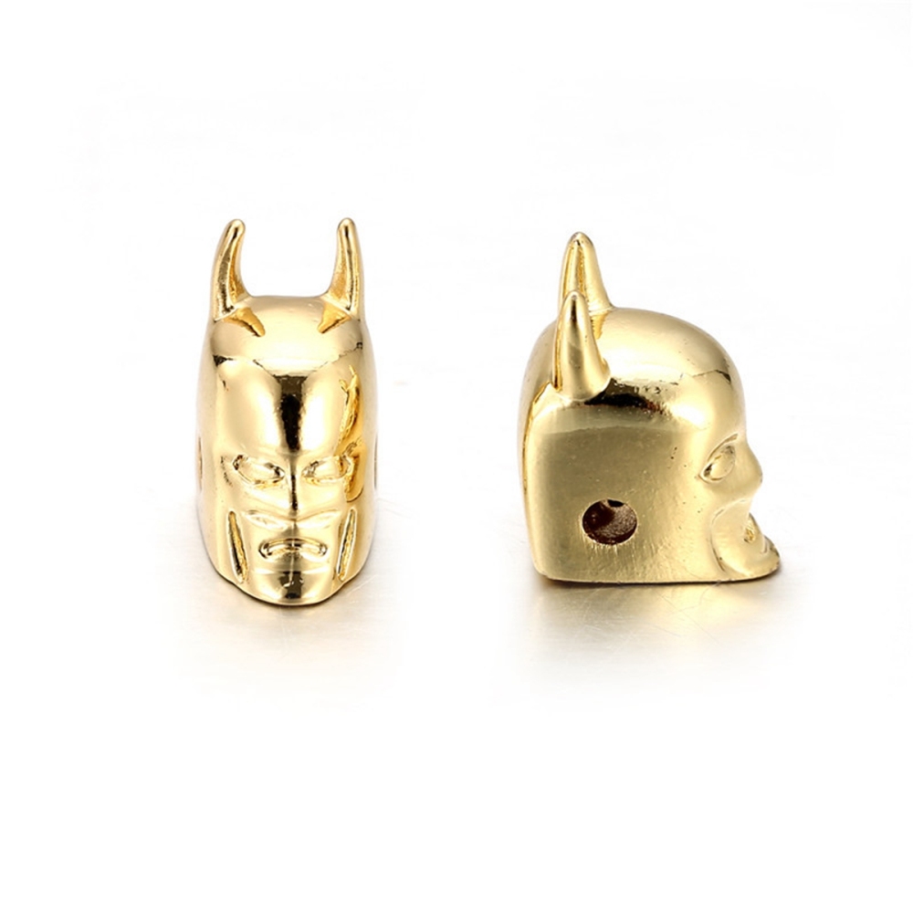 Batman Helmet Space Beads for Jewelry DIY Bracelet Making Fashion Metal Brass Micro Pave Crystal Geometry Metal Accessories
