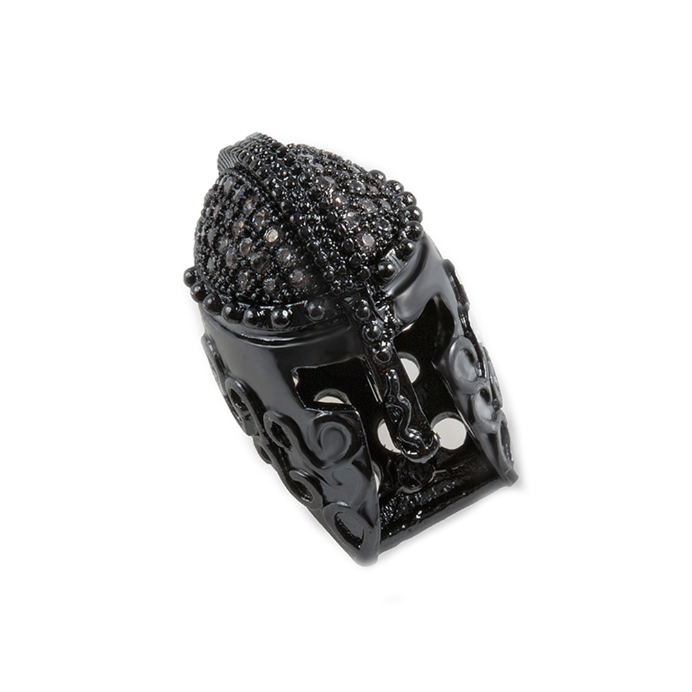CZ Rhinestone Knight Helmet Space Beads for Jewelry DIY Bracelet Making Fashion Metal Brass Micro Pave Crystal Geometry Metal Accessories