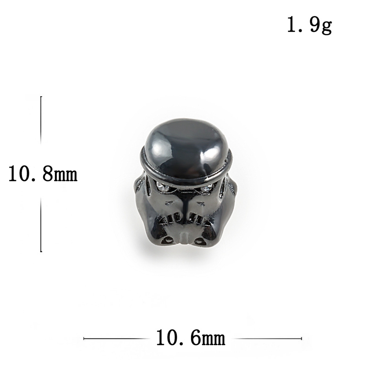 CZ Rhinestone Knight Helmet Space Beads for Jewelry DIY Bracelet Making Fashion Metal Brass Micro Pave Crystal Geometry Metal Accessories