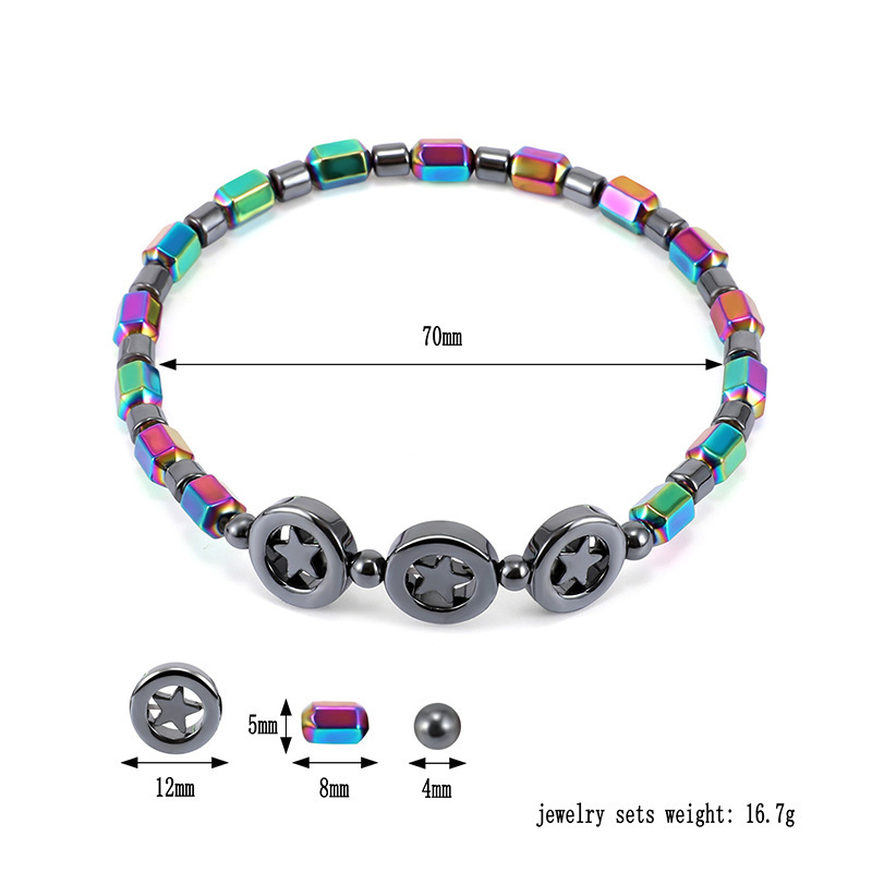 Slimming Magnetic Hematite Anklet Bracelet Energy Healing Anklets Fit Slimming Balance Root Chakra Aabsorbs Negative Energy，Relief Pain Hematite Ankle