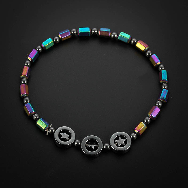 Slimming Magnetic Hematite Anklet Bracelet Energy Healing Anklets Fit Slimming Balance Root Chakra Aabsorbs Negative Energy，Relief Pain Hematite Ankle