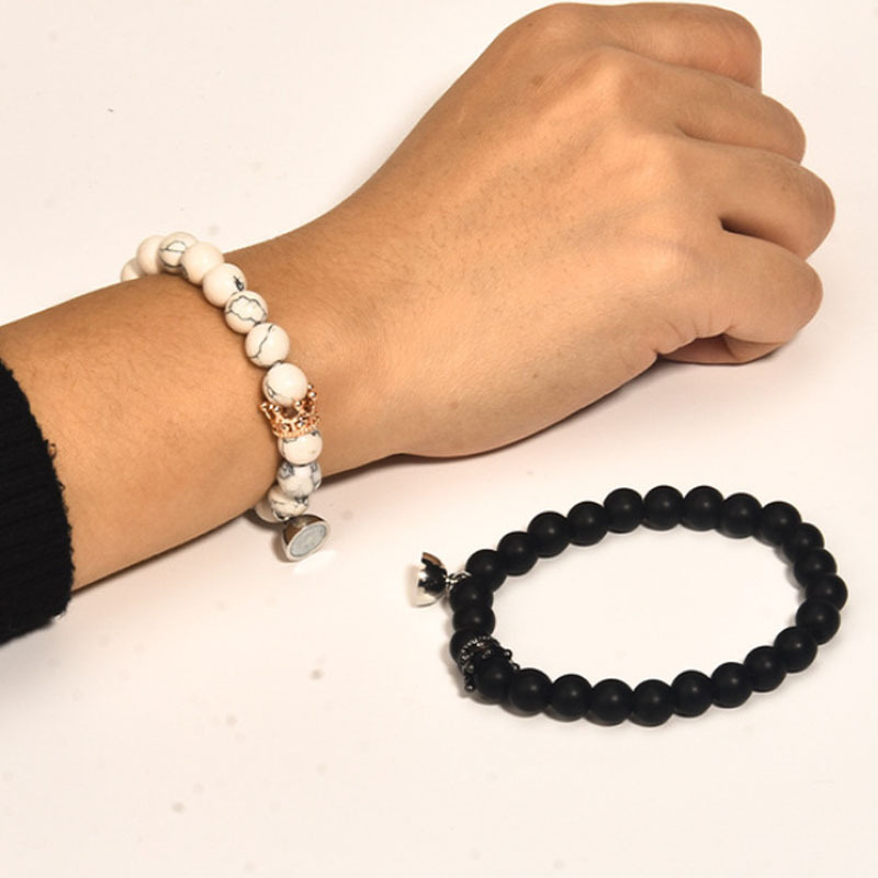 Couples Bracelets Magnetic Distance King&Queen Crown Couple Bracelets His and Her Lover Bracelet Jewelry