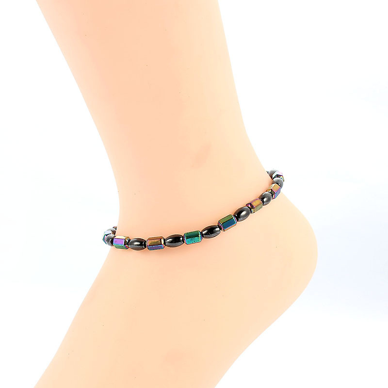 Slimming Magnetic Hematite Anklet Bracelet Energy Healing Anklets Fit Slimming Balance Root Chakra Aabsorbs Negative Energy，Relief Pain Hematite Ankle