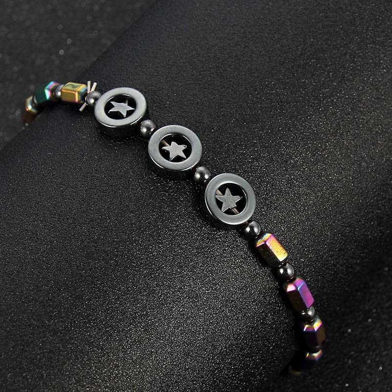 Slimming Magnetic Hematite Anklet Bracelet Energy Healing Anklets Fit Slimming Balance Root Chakra Aabsorbs Negative Energy，Relief Pain Hematite Ankle
