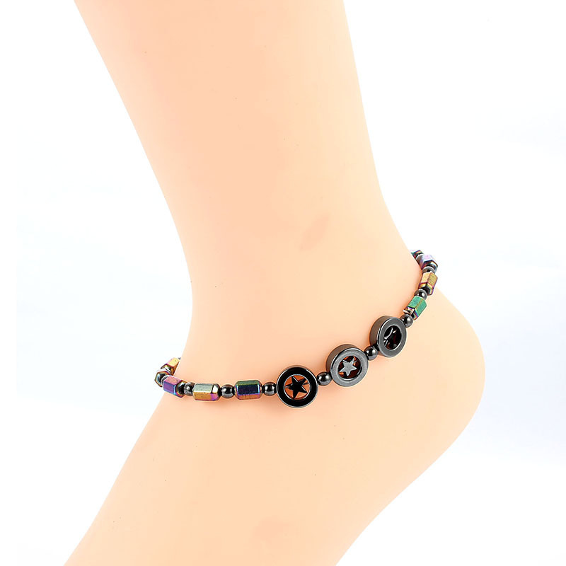 Slimming Magnetic Hematite Anklet Bracelet Energy Healing Anklets Fit Slimming Balance Root Chakra Aabsorbs Negative Energy，Relief Pain Hematite Ankle