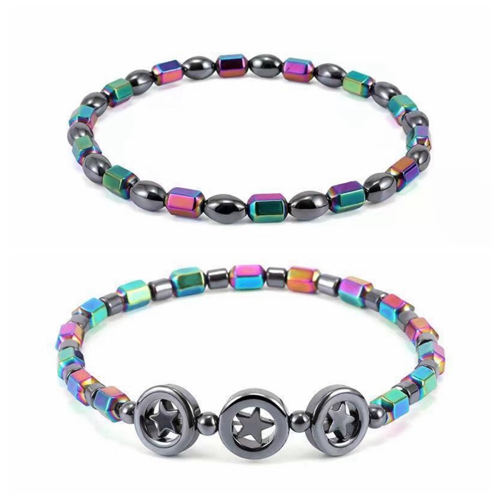 Slimming Magnetic Hematite Anklet Bracelet Energy Healing Anklets Fit Slimming Balance Root Chakra Aabsorbs Negative Energy，Relief Pain Hematite Ankle