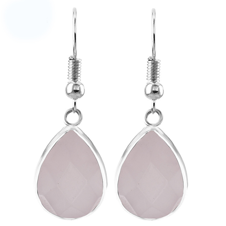 Women Waterdrop Gemstone Earrings Healing Chakra Crystal Spiritual Energy Reiki Balancing Faceted Stone Ear Teardrop Jewelry