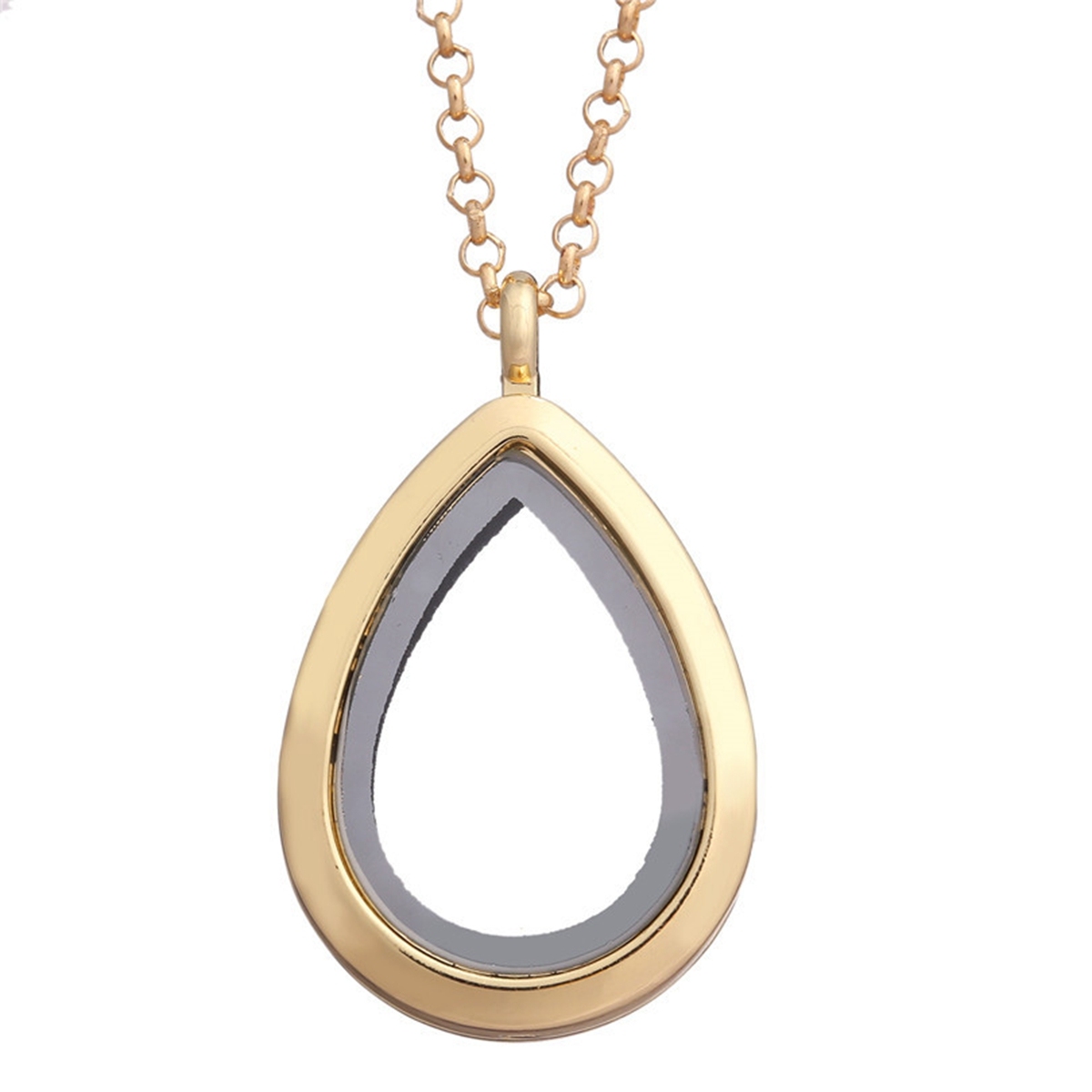 Raw Chip Gemstone Teardrop Pendant Necklace
