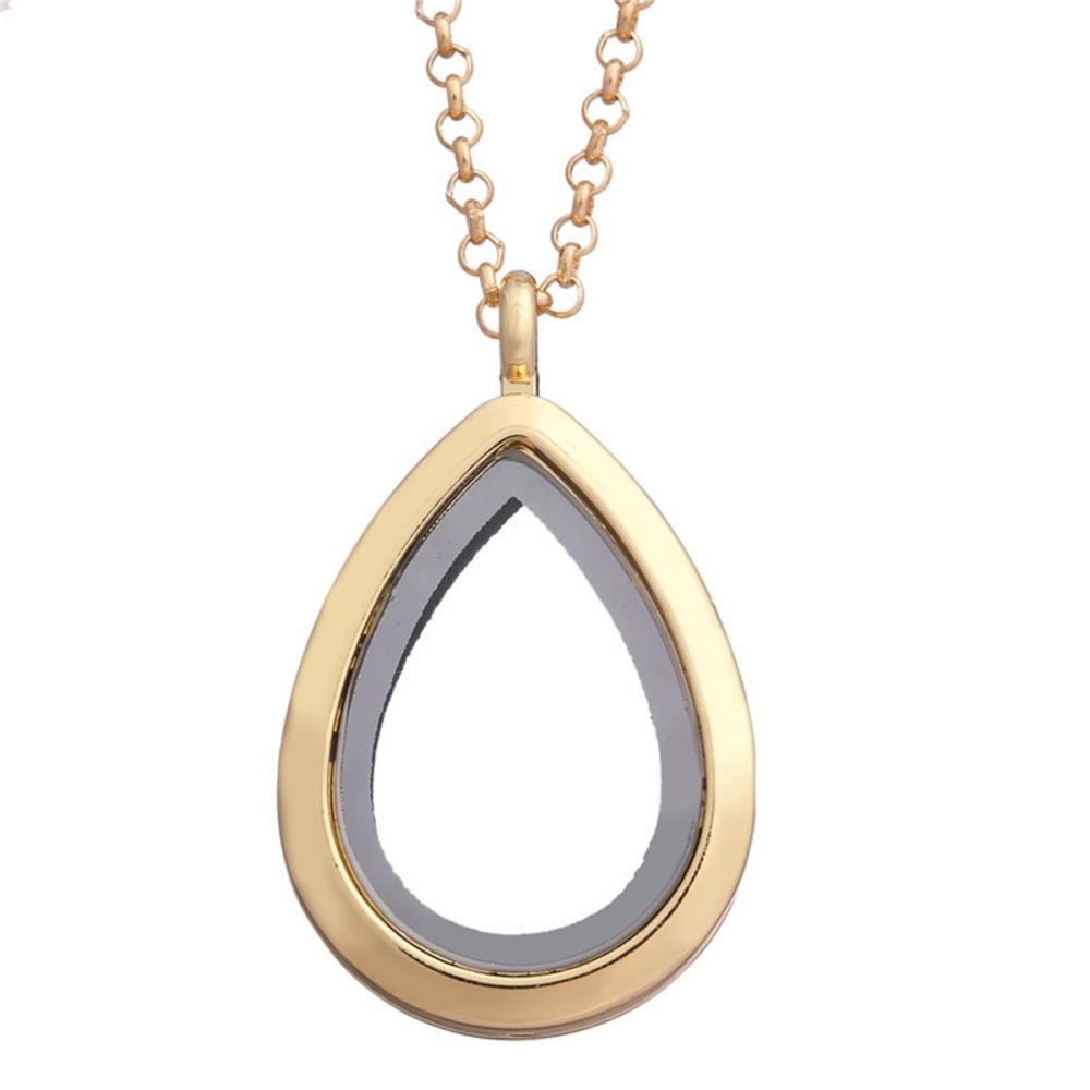 Raw Chip Gemstone Teardrop Pendant Necklace