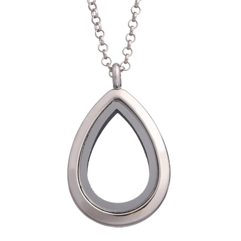 Raw Chip Gemstone Teardrop Pendant Necklace
