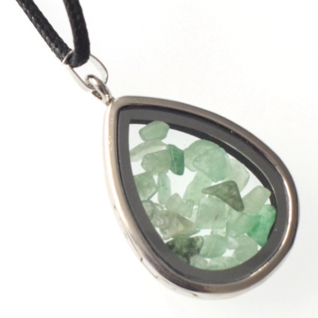 Raw Chip Gemstone Teardrop Pendant Necklace