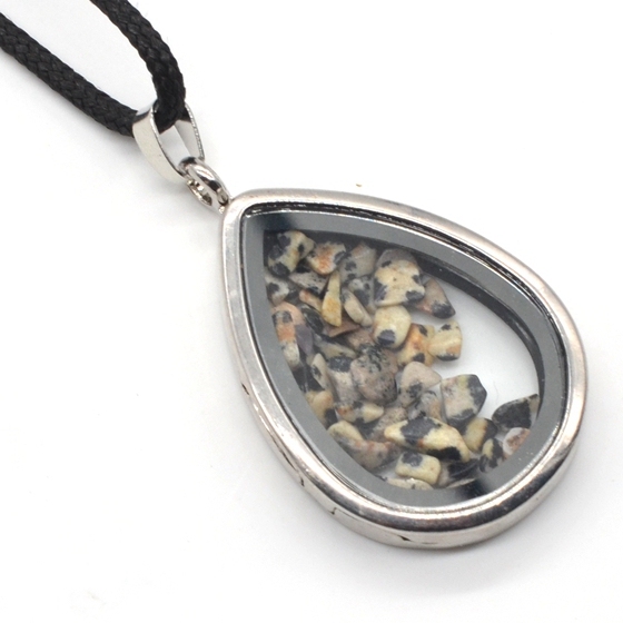 Raw Chip Gemstone Teardrop Pendant Necklace