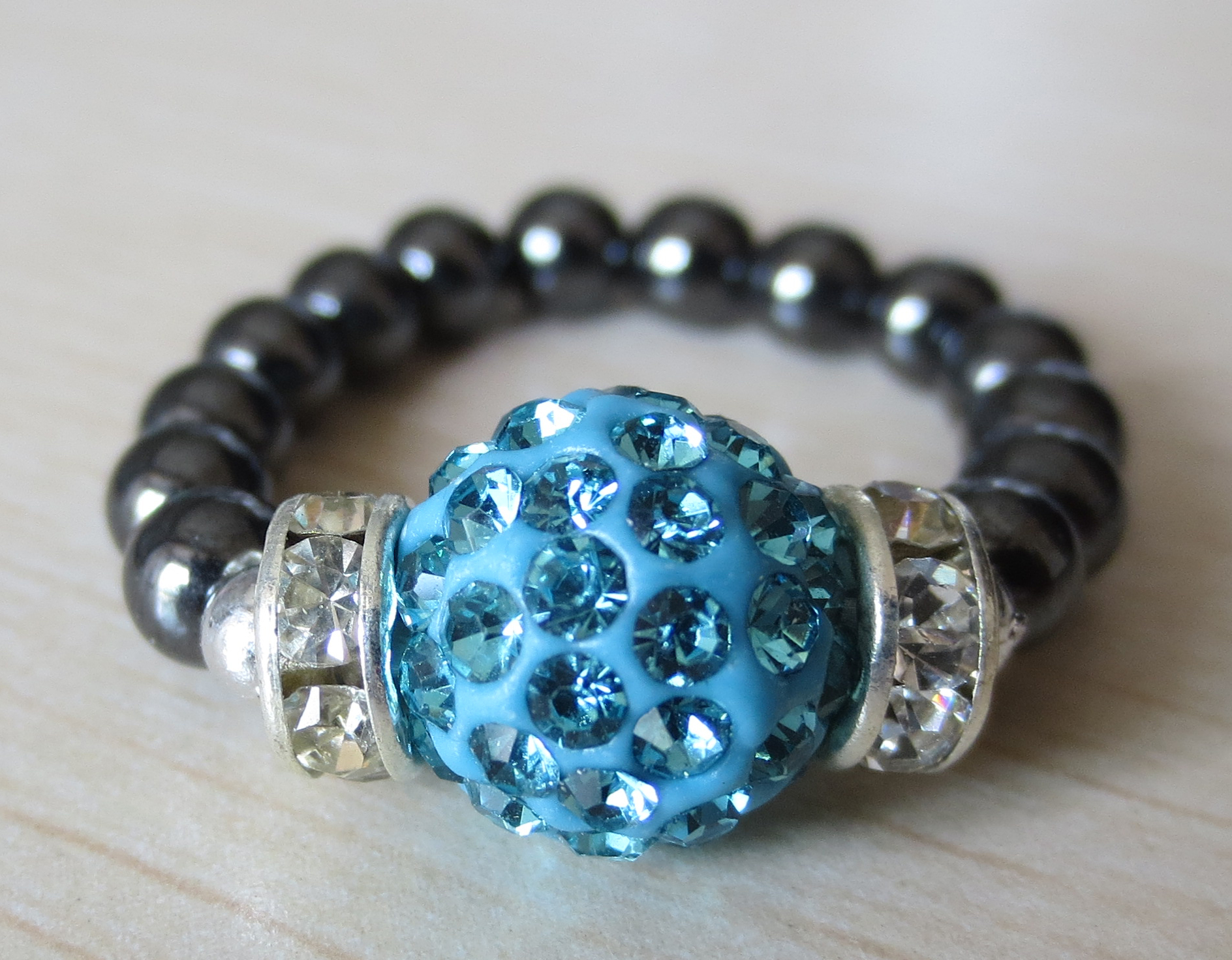 Hematite Magnetic Beads Band Rings Break with Negative Energy for Women Men to Anxiety Balance Assorted Size