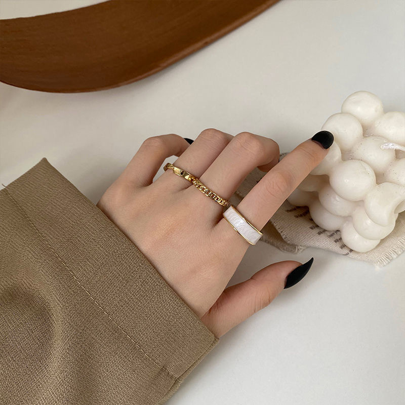 3PCS Gold Metal Set Rings for Women Girl