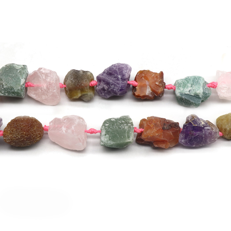 Natural Raw Crystal & Gemstone Nugget Rough Gems Stone 15 inch Chakras Healing Gemstone Loose Beads