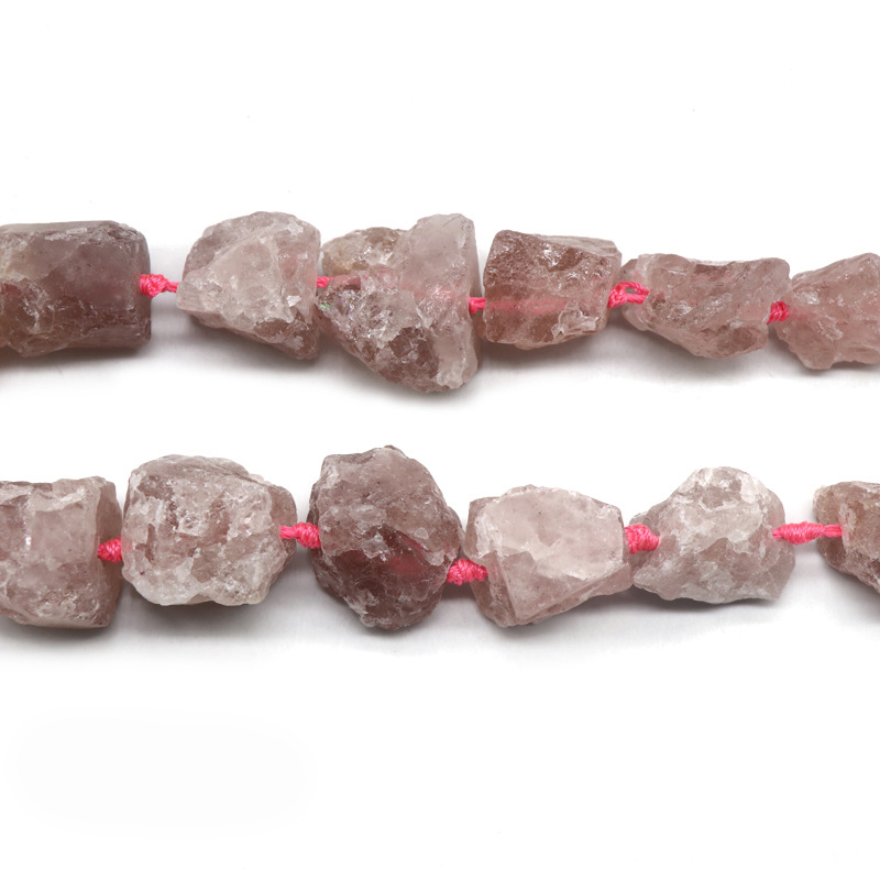 Natural Raw Gemstone Necklace with Adjustable Leather Chain tumbled Rock Crystal Choker for women Men