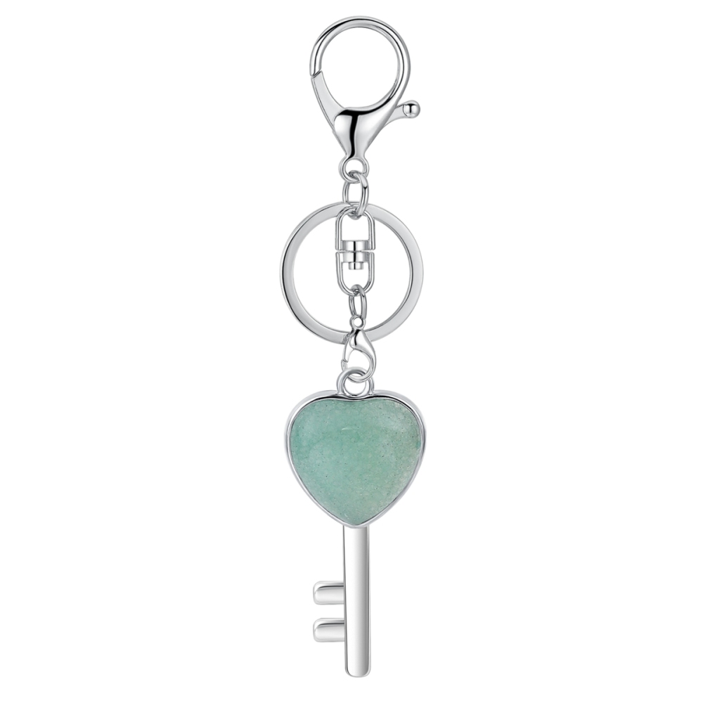 Women Gemstone Heat Key Pendant for Making Jewelry Necklace Silver Key Crystal Necklace Choker Accessories Earrings