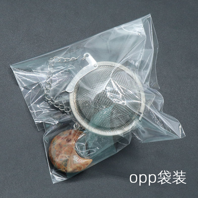 Infusers for Loose Tea Mesh Strainer with Extended Chain Key Rings Hook Stainless Steel Charm Energy Drip Trays Crystal Moon Pendant Shaker Ball