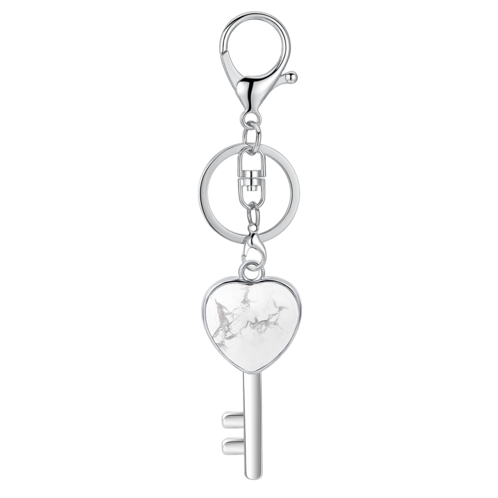 Women Gemstone Heat Key Pendant Necklace  with 45CM Black Leather Cord Silver Key Crystal Necklace Choker Accessories Earrings