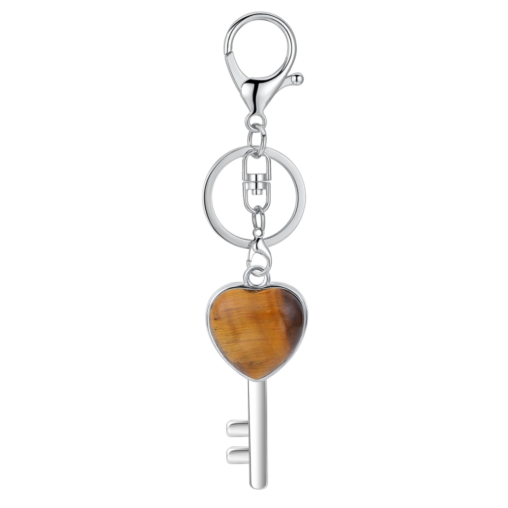 Women Gemstone Heat Key Pendant for Making Jewelry Necklace Silver Key Crystal Necklace Choker Accessories Earrings