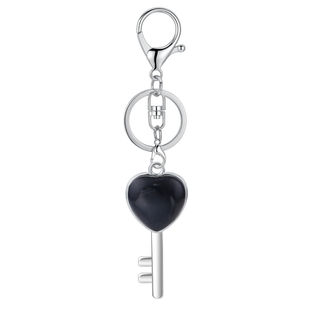 Women Gemstone Heat Key Pendant for Making Jewelry Necklace Silver Key Crystal Necklace Choker Accessories Earrings