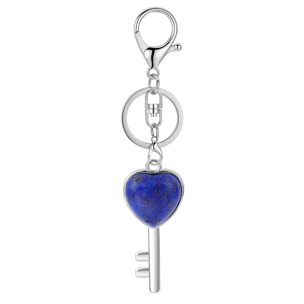 Women Gemstone Heat Key Pendant for Making Jewelry Necklace Silver Key Crystal Necklace Choker Accessories Earrings