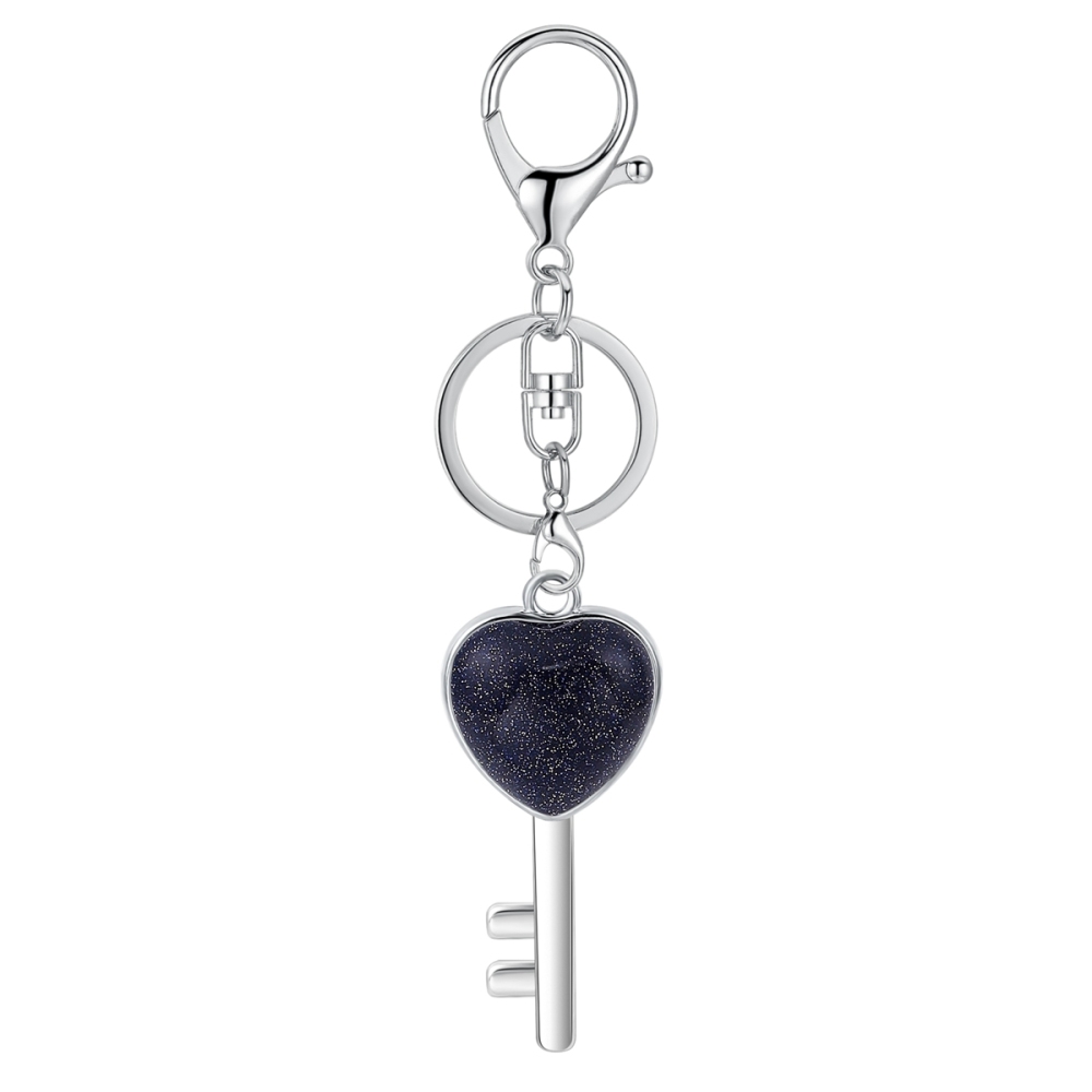 Women Gemstone Heat Key Pendant for Making Jewelry Necklace Silver Key Crystal Necklace Choker Accessories Earrings
