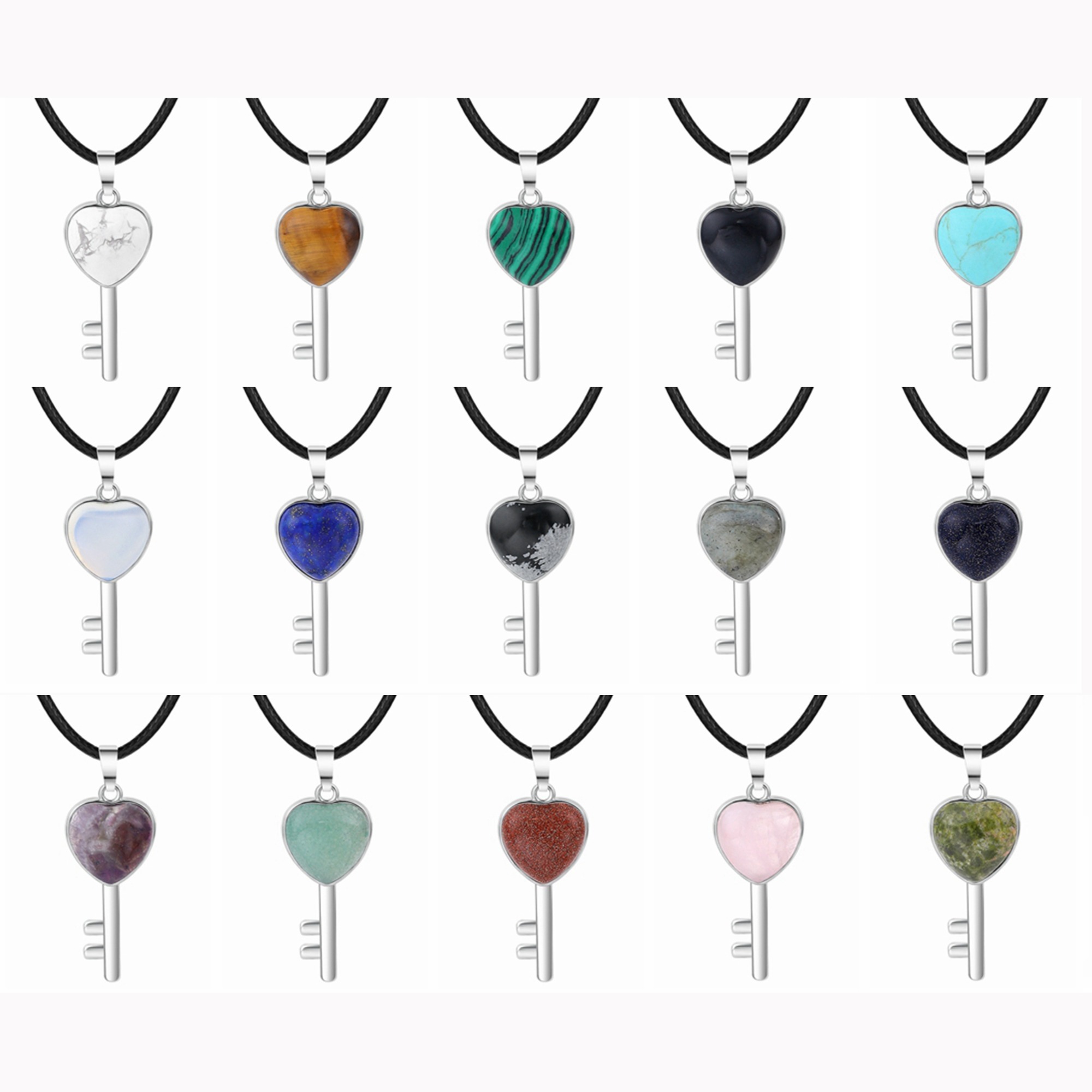 Women Gemstone Heat Key Pendant Keyrings & Keychain
