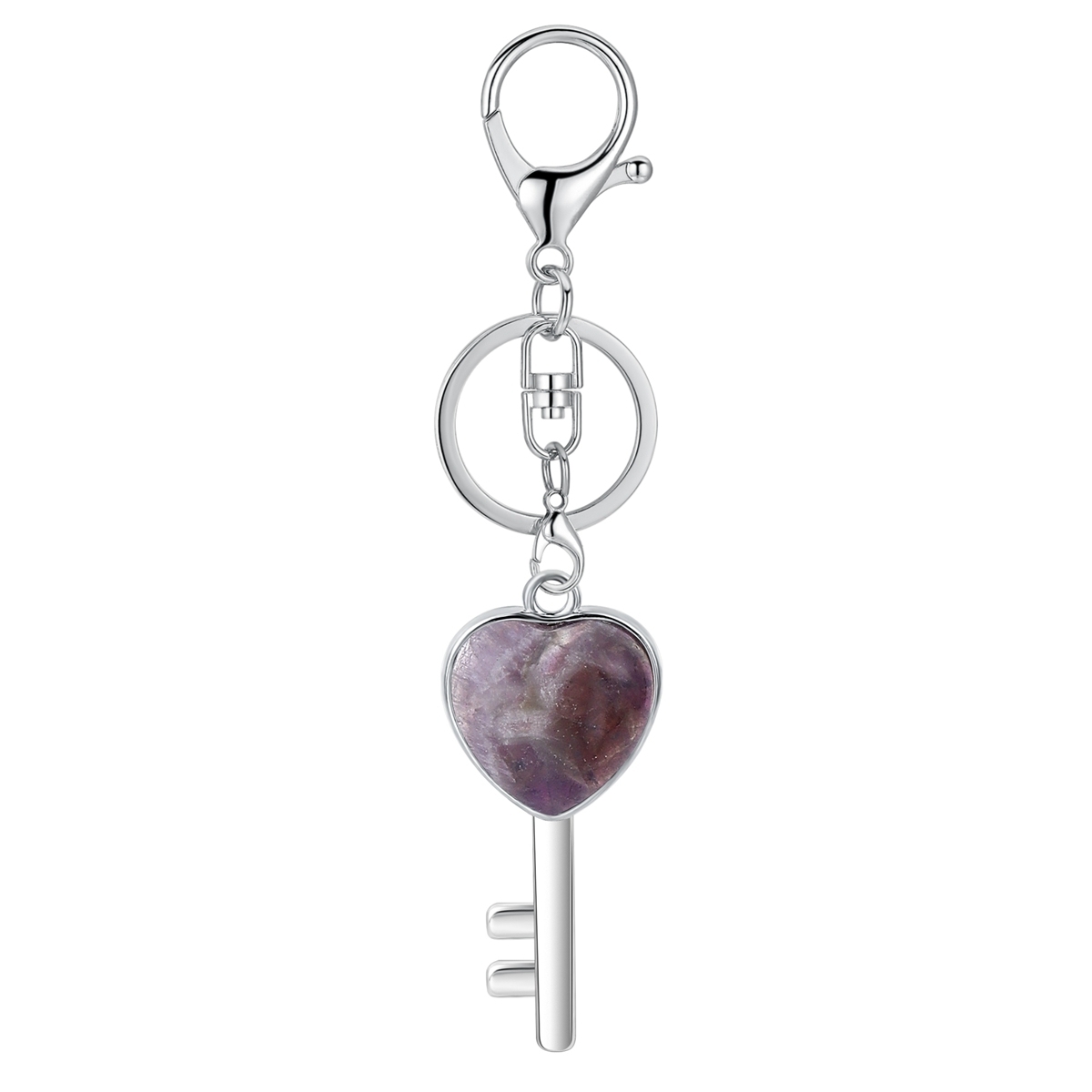 Women Gemstone Heat Key Pendant Keyrings & Keychain