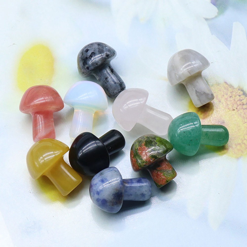 Mini Mushroom Gemstone Pendant for Making Jewelry Necklace Earring  Wrapped Wire Mushroom