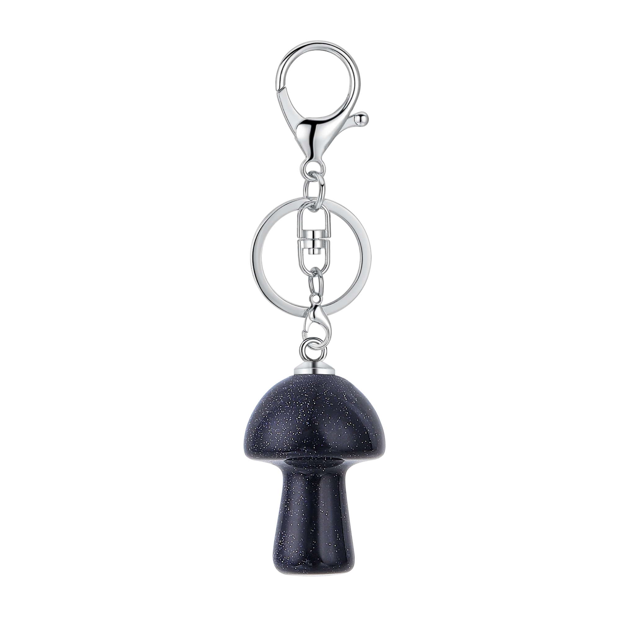 Gemstone Mushroom Keychain  Natural Gemstone Pendant Keyring Healing Chakra Crystal Jewelry
