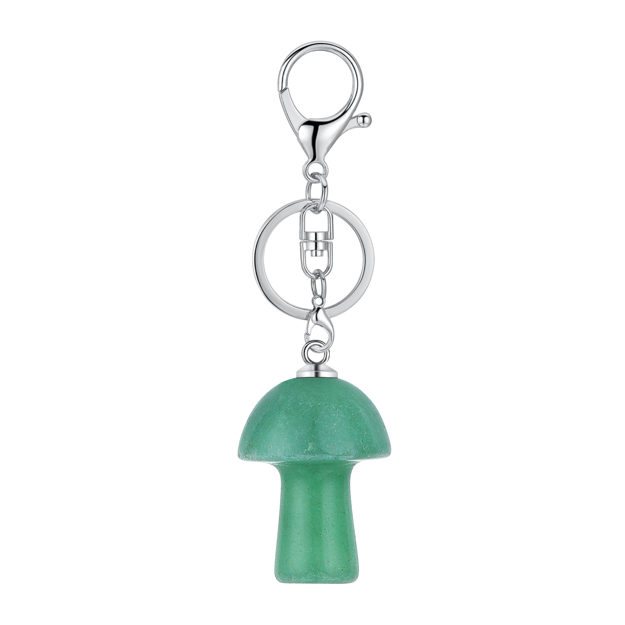Gemstone Mushroom Keychain  Natural Gemstone Pendant Keyring Healing Chakra Crystal Jewelry