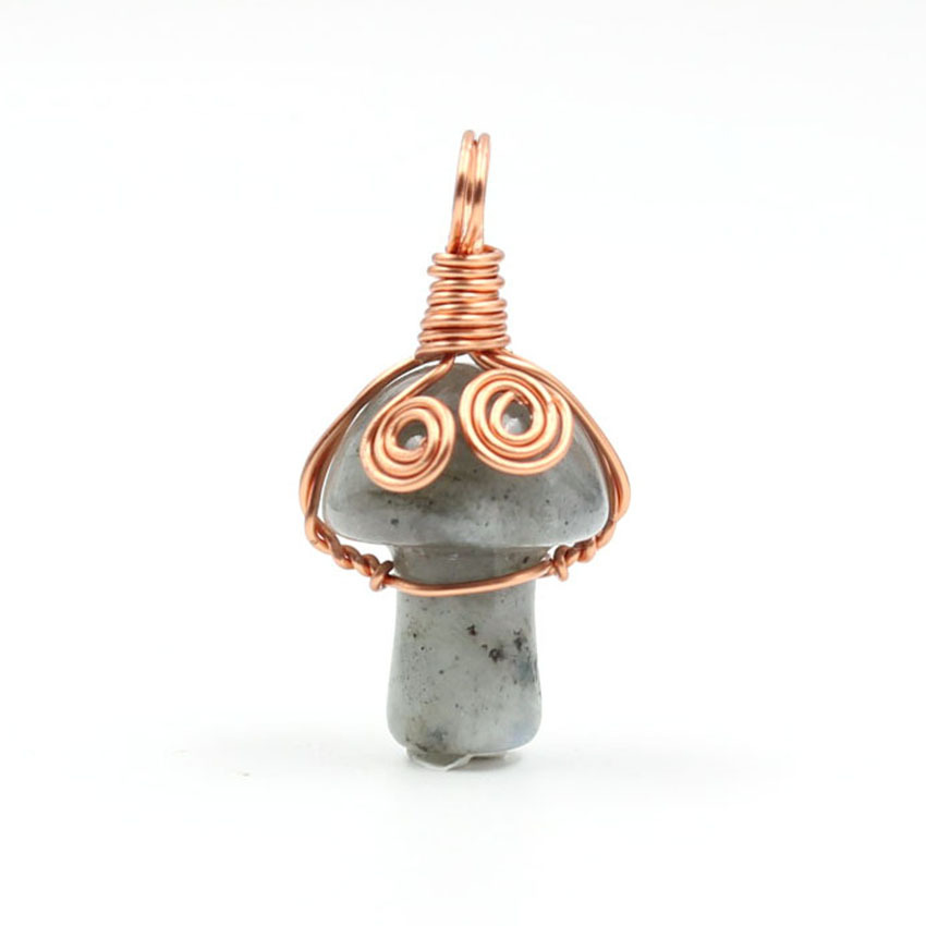 Mini Mushroom Gemstone Pendant for Making Jewelry Necklace Earring  Wrapped Wire Mushroom