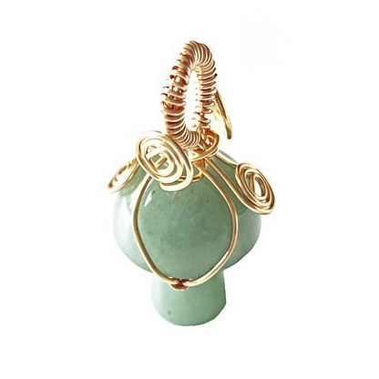 Mini Mushroom Gemstone Pendant for Making Jewelry Necklace Earring  Wrapped Wire Mushroom