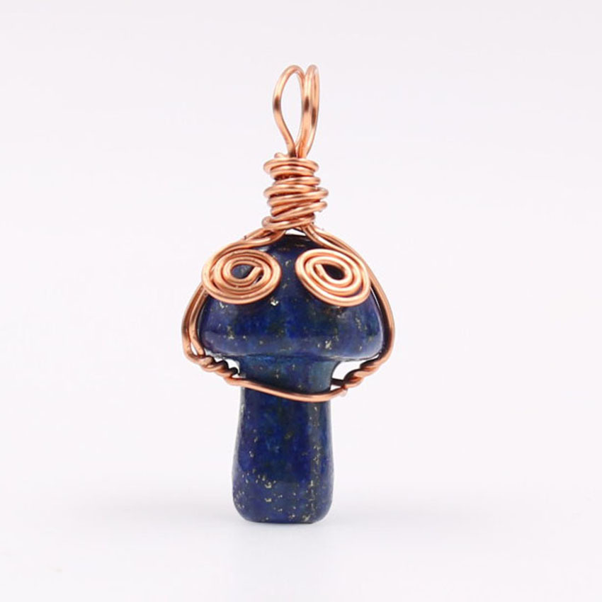 Mini Mushroom Gemstone Pendant for Making Jewelry Necklace Earring  Wrapped Wire Mushroom