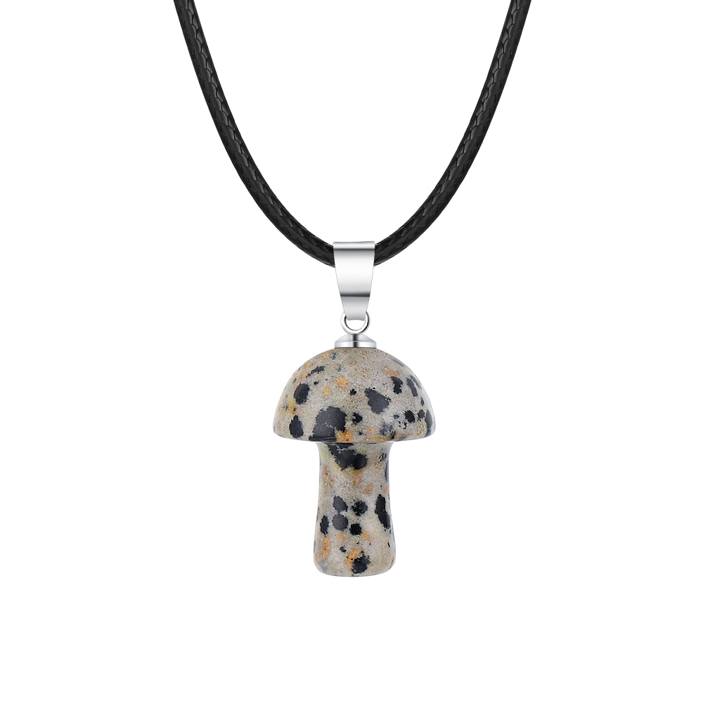 Healing Chakra Gemstone Mushroom Pendant For Making Jewelry Necklace EarringsWomen Men Natural Quartz Crystal Rock Charm Choker