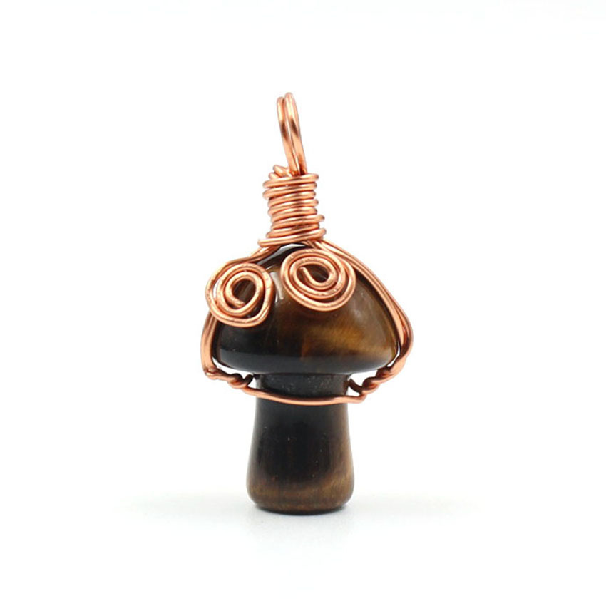 Mini Mushroom Gemstone Pendant for Making Jewelry Necklace Earring  Wrapped Wire Mushroom