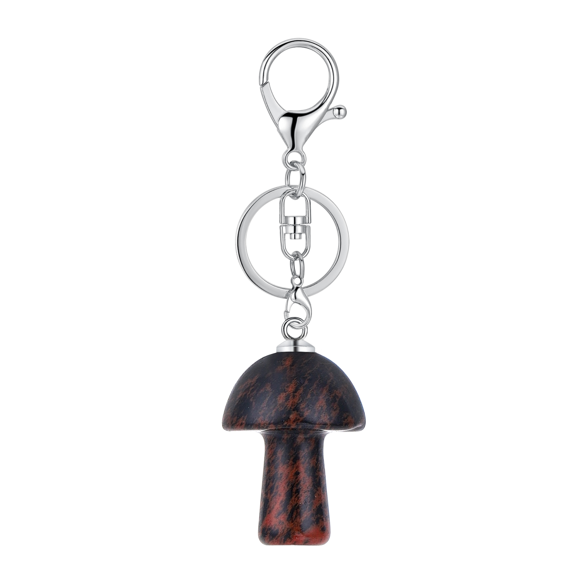 Gemstone Mushroom Keychain  Natural Gemstone Pendant Keyring Healing Chakra Crystal Jewelry